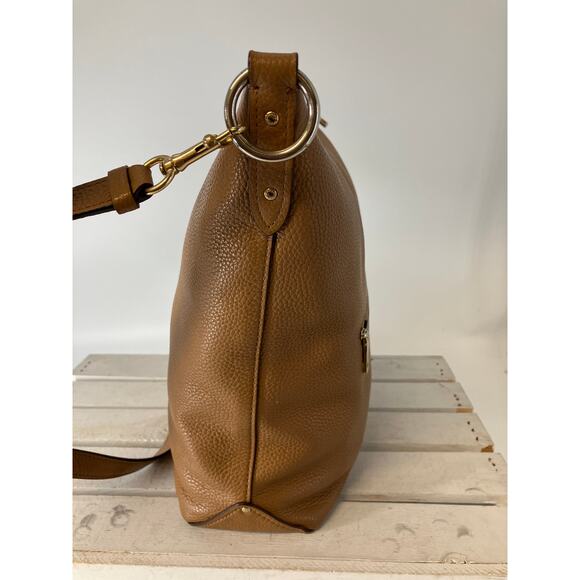 COACH F31507 LARGE BROWN PEBBLED LEATHER CROSSBODY BAG - Picture 4 of 16